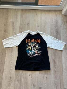 Def Leppard Las Vegas 2019 Residency Sin City Tour Raglan Baseball Tee